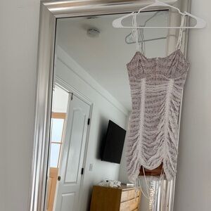 For Love And Lemons Cream and Brown Mini Dress